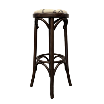 Bentwood Bar Stool With Padded Buttoned Seat Pad
