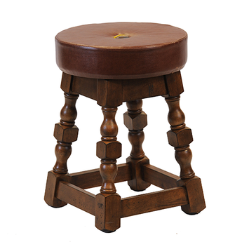 Traditional Low Stool with Button