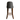 Bar stool with gray upholstered seat and wooden legs on a white background