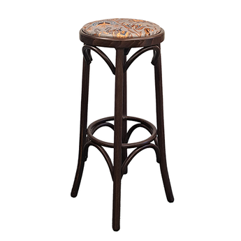 Bentwood Bar Stool with Padded Seat