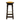 Wooden bar stool with a yellow cushioned seat on a white background