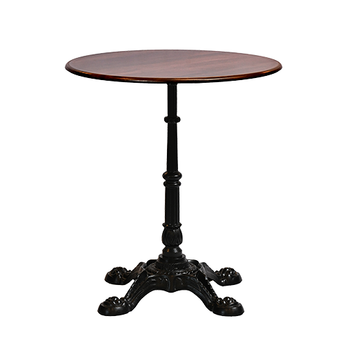 Metal Verona dining table with walnut laminate table top