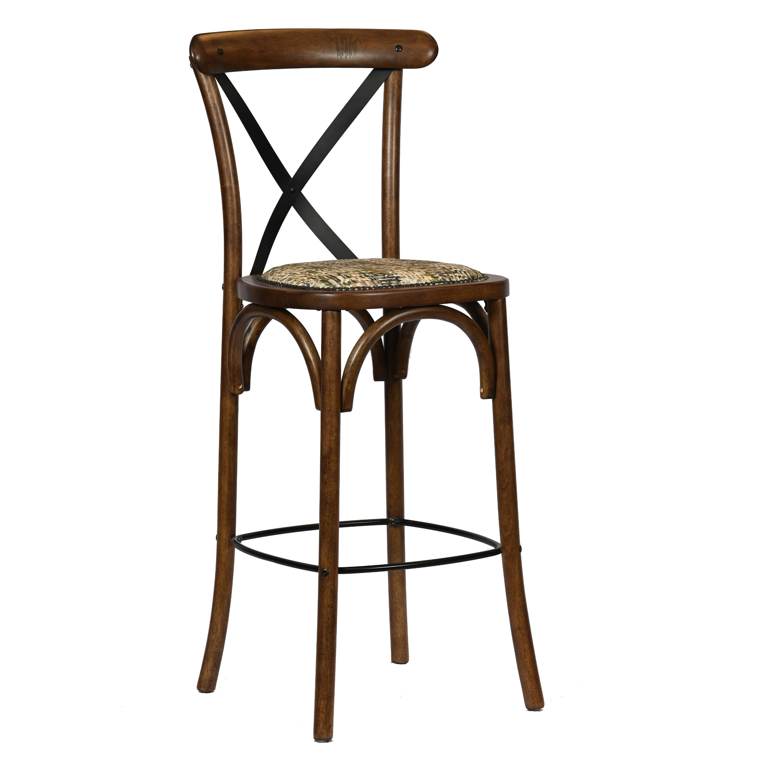 Cambridge Metal Cross Back Bar Chair With Seat Pad – Pub Stuff