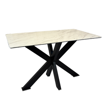Cross Base Rectangle Dining Table with Laminate Top