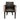 Black armchair with floral-patterned armrests on a white background