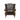 A brown leather Chesterfield style wing chair with deep button detailing and metal stud work. It has a comfortable seat and scroll arms rests, set against a white background.