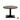 A round coffee table with a solid wood top and a metal base