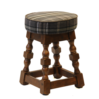 Traditional Low Stool with Piping